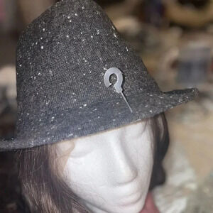 GREY TWEED FEDORA WALKING HAT